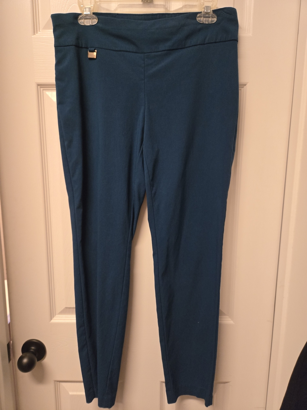 Alfani 12P Teal Slim Ponte Pull On Pants